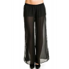 Cleo Sheer Oversized Pants With Shorts In Black; Medium Size M