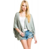 Femme Loose Shortsleeve Cardigan Wrap In Green; Medium Size M