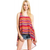 Madison One Striped Sheer Hi Low Tank In Multicolour; Large Size L