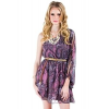 Cecico Single Shoulder Paisley Print Dress In Purple; Large Size L