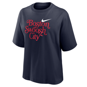 Nike Women's Nike Sportswear Boston Boxy T-Shirt in Blue | W11668NKBT25-NVY - $26.97 at Nike