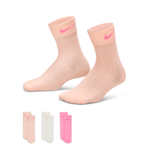 Nike Nike Kids' Easy Breezy Pointelle Socks (3 Pairs) in Orange | GN1355-N0K - $18.00 at Nike