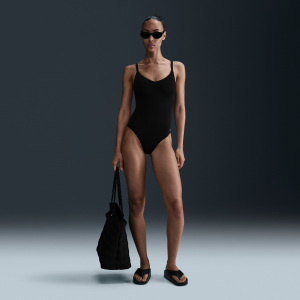 Nike Nike Women's Swim Effortless Essential V-Neck One Piece in Black | NESSF232-001 - $78.00 at Nike