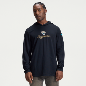 Nike Jacksonville Jaguars Rivalries Collection Sideline Nike Men's Dri-FIT NFL Long-Sleeve Hooded Top in Black | 03B900A9N-DMX - $90.00 at Nike