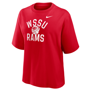 Nike Nike Women's College (Winston-Salem State Rams) Boxy T-Shirt in Red | W11668WISA26-RED - $50.00 at Nike