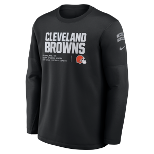 Nike Cleveland Browns Salute to Service Sideline Coaches Nike Men's NFL Pullover Crew in Black | 03BR00AA28-97P - $100.00 at Nike