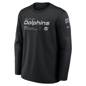 Nike Miami Dolphins Salute to Service Sideline Coaches Nike Men's NFL Pullover Crew in Black | 03BR00AA2J-97P - $100.00 at Nike