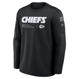 Nike Kansas City Chiefs Salute to Service Sideline Coaches Nike Men's NFL Pullover Crew in Black | 03BR00AA2G-97P - $100.00 at Nike