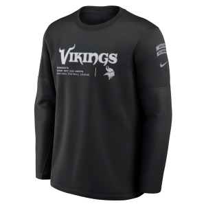 Nike Minnesota Vikings Salute to Service Sideline Coaches Nike Men's NFL Pullover Crew in Black | 03BR00AA2K-97P - $100.00 at Nike