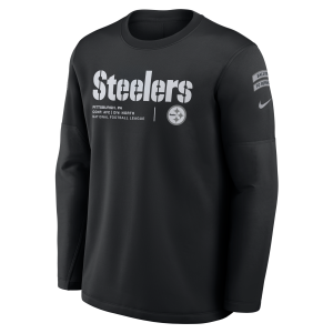 Nike Pittsburgh Steelers Salute to Service Sideline Coaches Nike Men's NFL Pullover Crew in Black | 03BR00AA2S-97P - $100.00 at Nike