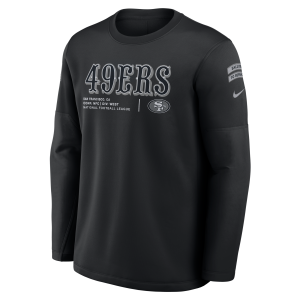 Nike San Francisco 49ers Salute to Service Sideline Coaches Nike Men's NFL Pullover Crew in Black | 03BR00AA2T-97P - $100.00 at Nike