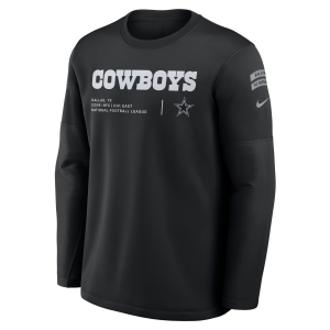 Nike Dallas Cowboys Salute to Service Sideline Coaches Nike Men's NFL Pullover Crew in Black | 03BR00AA29-97P - $100.00 at Nike