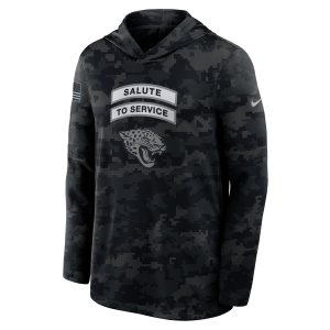 Nike Jacksonville Jaguars Salute to Service Sideline Nike Men's Dri-FIT NFL Long-Sleeve Hooded Top in Black | 03B90ILOA2F-YUN - $90.00 at Nike