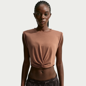 Nike Nike Women's SKIMS Performance Cotton Blend Cropped Twist Tank Top in Brown | IV6645-263 - $58.00 at Nike