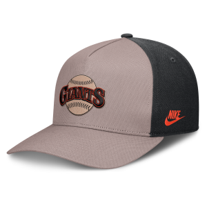Nike San Francisco Giants Cooperstown Rise Nike Men's MLB A-Frame Adjustable Hat in Brown | NB1A0KJ7G83-LCD - $40.00 at Nike