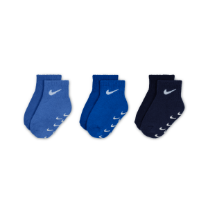 Nike Nike Baby/Toddler Gripper Ankle Socks (3 Pairs) in Blue | NN1131-BGZ - $14.00 at Nike