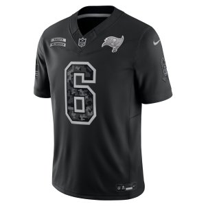 Nike Baker Mayfield Tampa Bay Buccaneers Salute to Service Nike Men's Dri-FIT NFL Limited Jersey in Black | SSLM00AF3V-CCE - $225.00 at Nike
