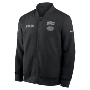 Nike San Francisco 49ers Salute to Service Sideline Nike Men's NFL Full-Zip Bomber Jacket in Black | 03AU0ILNA2T-ENK - $200.00 at Nike