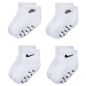 Nike Nike Baby Logo Gripper Socks (4 Pairs) in White | NN1270-001 - $15.00 at Nike