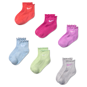 Nike Nike Kids' Lettuce Welt Ankle Socks (6 Pairs) in Pink | GN1232-A3D - $22.00 at Nike