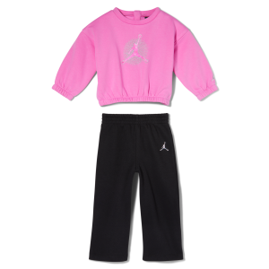 Jordan Baby (12-24M) Fierce and Fearless 2-Piece Crew Set in Black | 15G540-023