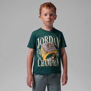Jordan Little Kids' Legendary Champion T-Shirt in Green | 85G578-E8X
