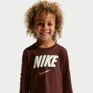 Nike Sportswear Toddler Frosted Futura Long-Sleeve T-Shirt in Purple | 76P452-X4X