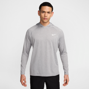 Nike Nike Men's Swim Hydroguard Essential Dri-FIT UV Long Sleeve Hooded Top in Grey | NESSB669-090 - $60.00 at Nike