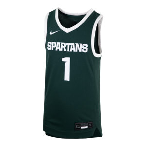 Nike Michigan State Spartans Big Kids' Nike Basketball Replica Jersey in Green | P42888MGST25-PGR - $47.97 at Nike