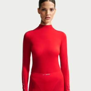 Nike Nike Women's SKIMS Weightless Mock-Neck Long-Sleeve Top in Red | IZ6616-657 - $68.00 at Nike