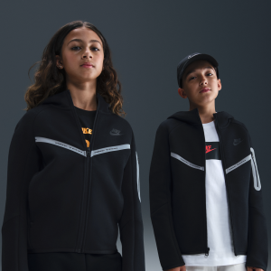 Nike Nike Sportswear Tech Fleece Big Kids' Full-Zip Hoodie with Reflective Accents in Black | IM9154-010 - $67.97 at Nike