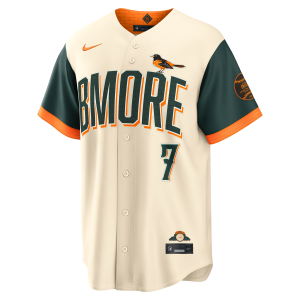 Nike Jackson Holliday Baltimore Orioles City Connect Nike Men's MLB Stadium Jersey in Brown | RE260H3GOL9-2SQ - $200.00 at Nike