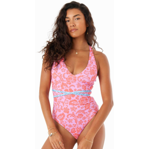 Roxy ROXY Women's Tapestry Patchwork Wrap Tie Plunge One Piece Swimsuit - $66.84 at Sun & Ski Sports