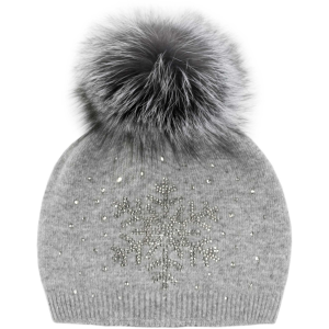 Mitchie's Matchings Mitchie's Matchings Women's Crystal Snowflake Knitted Fox Pom Beanie Hat - $79.99 at Sun & Ski Sports