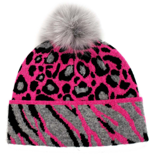 Mitchie's Matchings Mitchie's Matchings Women's Animal Print Faux Pom Beanie Hat - $29.85 at Sun & Ski Sports