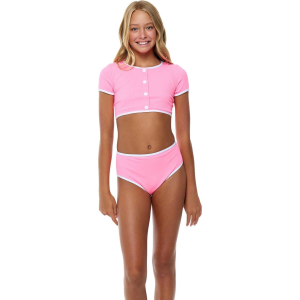 Beach Lingo Girls' Coco Cardigan Button Front Top & Highwaist Binding