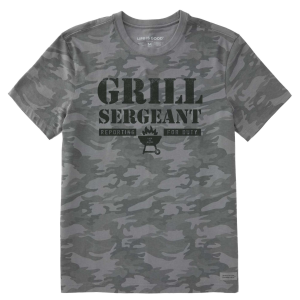 Life Is Good Men's Wordsmith Grill Sergeant Allover Printed Crusher T T-Shirt