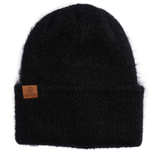 Coal Pearl Fuzzy Knit Beanie Hat