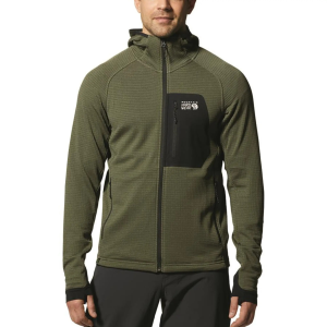 Mountain Hardwear Men's Polartec Power Grid Full Zip Hooded Jacket