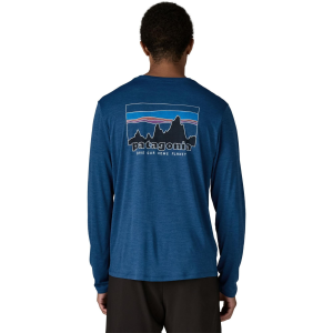 Patagonia Men's Capilene Cool Daily Long Sleeves T-Shirt '73 Skyline in Clement Blue/Light Clement Blue X Dye