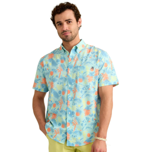 Huk Men's Kona Printed Button Down Short Sleeve Shirt