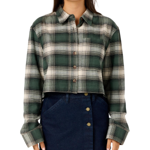 O'Neill Women's Pippa Flannel Crop Long Sleeve Button Down Shirt