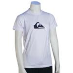 Quiksilver Boy's Solid Streak SS Surf Shirt - White / Black - 14