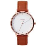 Nixon Kensington Leather Watch - Rose Gold / White
