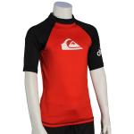 Quiksilver Boy's All Time SS Rash Guard - Red / Black - 16