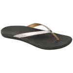 OluKai Ho'opio Leather Women's Sandal - Silver / Charcoal - 10