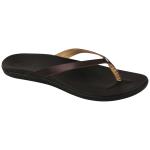 OluKai Ho'opio Leather Women's Sandal - Onyx / Black - 10