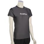 O'Neill Women's Basic Skins SS Surf Shirt - Graphite / White - XL
