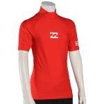 Billabong Boy's All Day Wave SS Rash Guard - Classic Red - 16