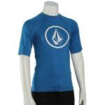 Volcom Boy's Lido Solid SS Rash Guard - True Blue - XL